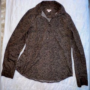 Merona long sleeve button up- Medium - leopard